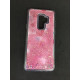 Capa Silicone Gel Liquido Glitter Samsung Galaxy A8 2018 A530 Rosa Clara